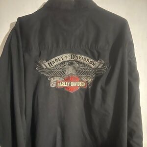 Harley Davidson Long Sleeve Button Front Shirt , Size XXL *Needs 1 Snap Replaced